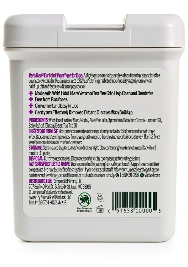 Vets Best Dog Ear Wipes Gentle Cleansing Natural Ingredients-1