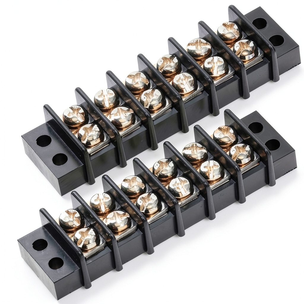 MILAPEAK terminal block showing dual-row design and screw terminals