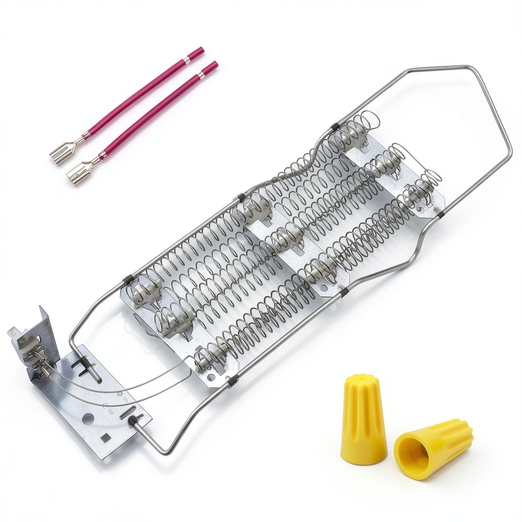 Installing Honkador 4391960 Dryer Heating Element 5200W Replacement Kit on a wooden desk