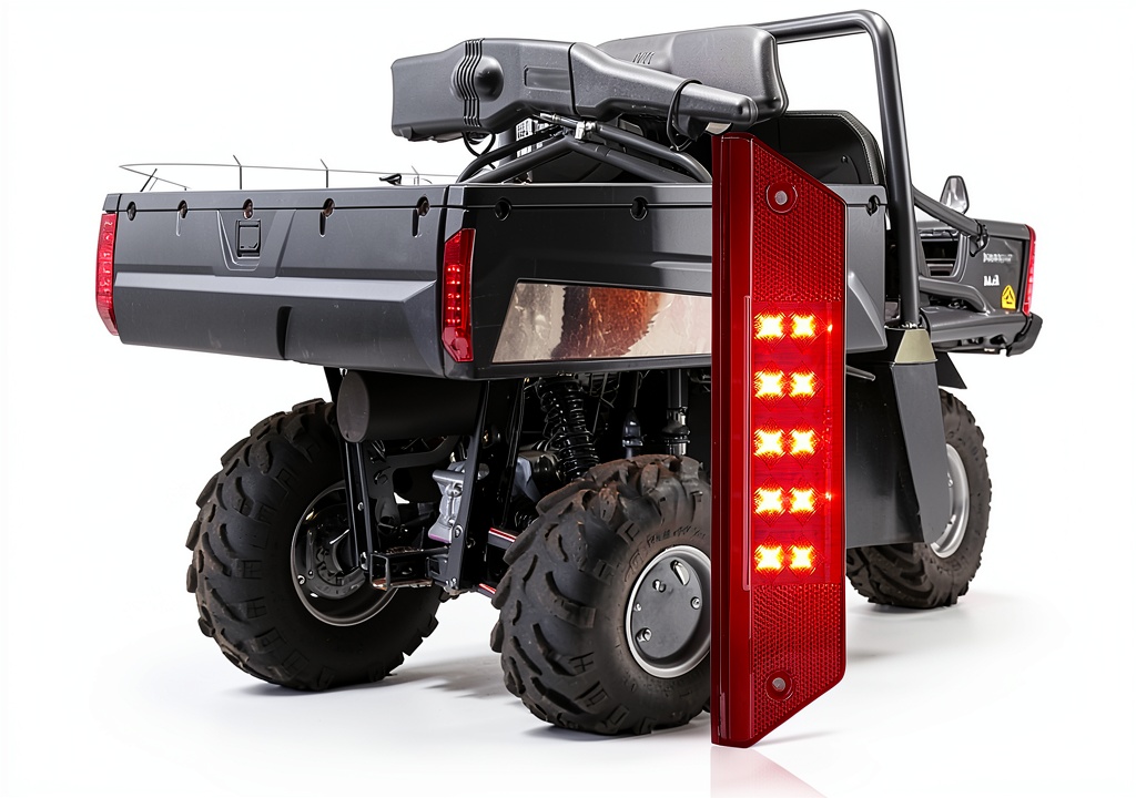 Installing KEMIMOTO Red UTV Tail Light for Polaris Ranger 700 2009 50Khr LED IP65 on a wooden desk