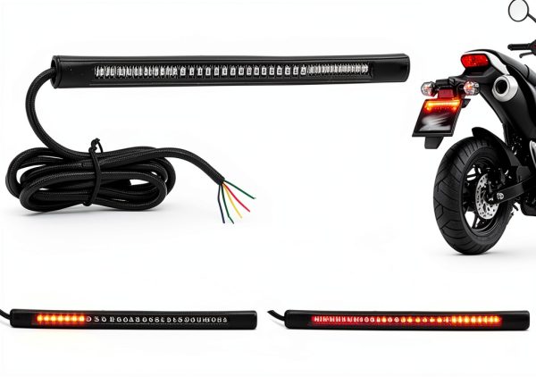 BLUERICE Motorcycle Tail Light Rear Amber LED Waterproof 20.5x1.3cm-5