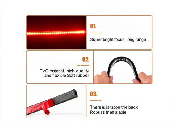 LED Tail Strip Light ZIMISI Red Amber Waterproof 7.87in-2