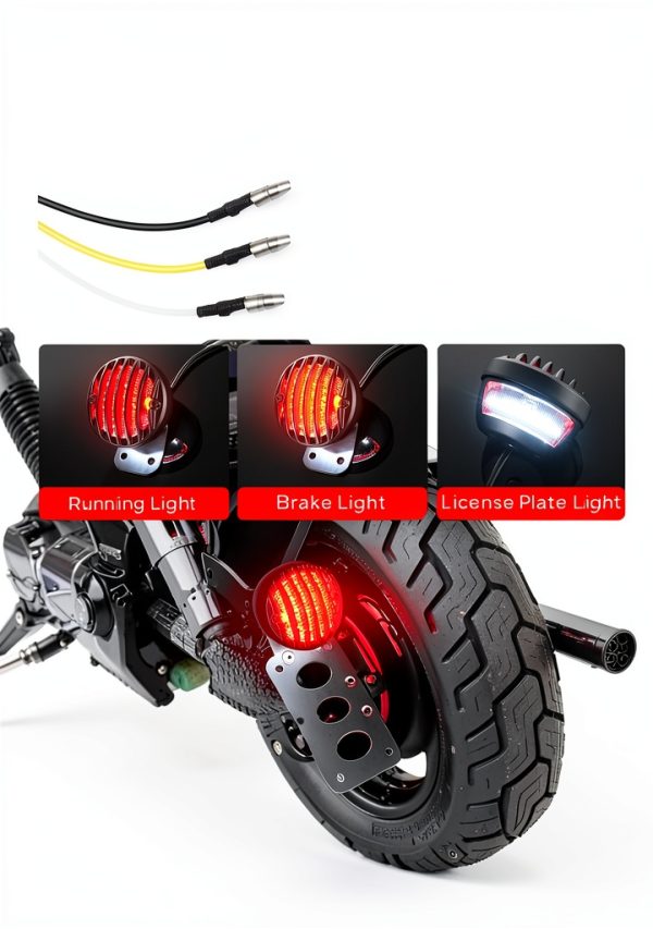 Amazicha LED Motorcycle Rear Tail Light 5W Waterproof Flat Curved 1in-4