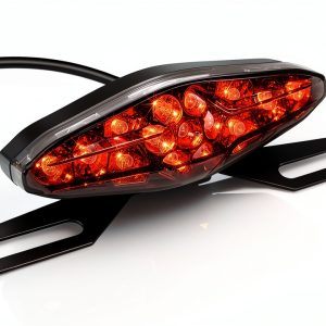 NTHREEAUTO LED Motorcycle Tail Light Smoked Lens 12V Waterproof-0