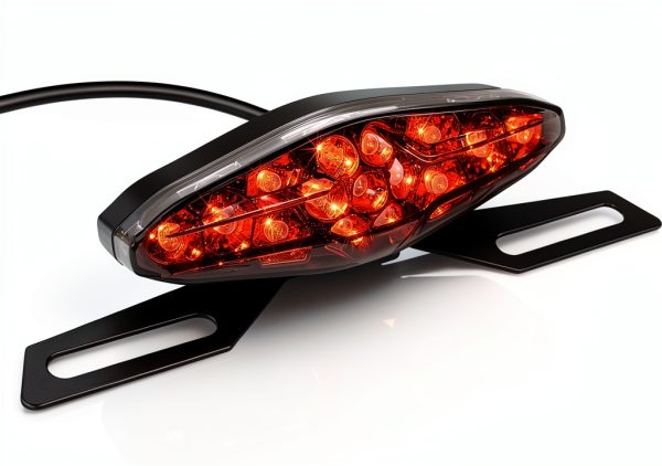 NTHREEAUTO LED Motorcycle Tail Light Smoked Lens 12V Waterproof-0