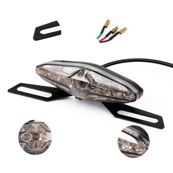 NTHREEAUTO LED Motorcycle Tail Light Smoked Lens 12V Waterproof-4