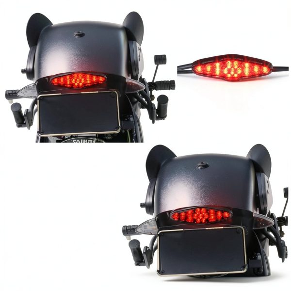 NTHREEAUTO LED Motorcycle Tail Light Smoked Lens 12V Waterproof-1