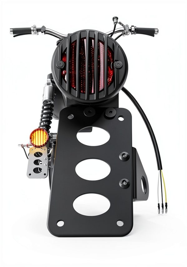 Amazicha LED Motorcycle Rear Tail Light 5W Waterproof Flat Curved 1in-0