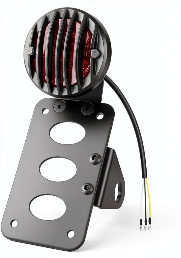 Amazicha LED Motorcycle Rear Tail Light 5W Waterproof Flat Curved 1in-7
