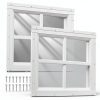 Shed Windows 2pcs 12x12 Inch Tempered Glass Casement Set with Screws-0