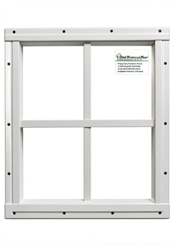 Shed Windows and More, Square Shed Window 16" x 16" White Flush, Playhouse Window-0