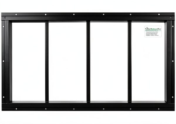 Shed Transom Window 10" x 23" Brown Flush Mount Aluminum PVC Design-0