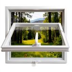 Windows for houses, 360° Rotatable Window, Tempered Glass Embedded Metal Frame Window for House, Garage, Bathroom, Basement, Office (White, 40 * 24in)-0