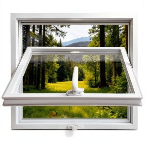 Windows for houses, 360° Rotatable Window, Tempered Glass Embedded Metal Frame Window for House, Garage, Bathroom, Basement, Office (White, 40 * 24in)-0