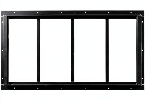 Shed Transom Window 10" x 23" Brown Flush Mount Aluminum PVC Design-1