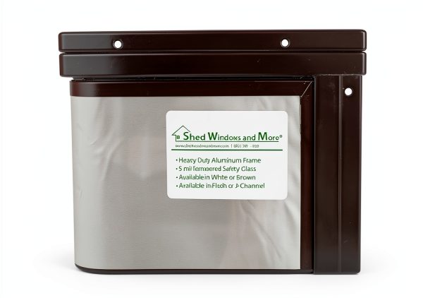 Shed Transom Window 10" x 23" Brown Flush Mount Aluminum PVC Design-2