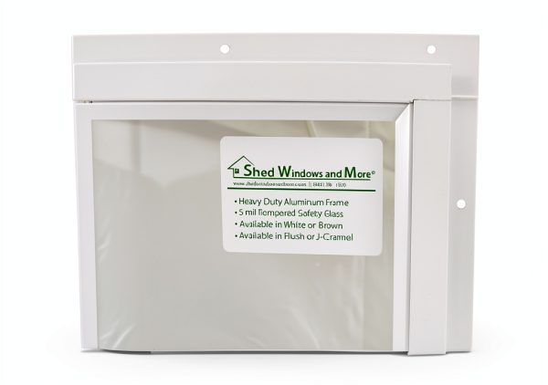 Shed Window 14x21 White J-Channel Safety Glass Casement - Aluminum-1