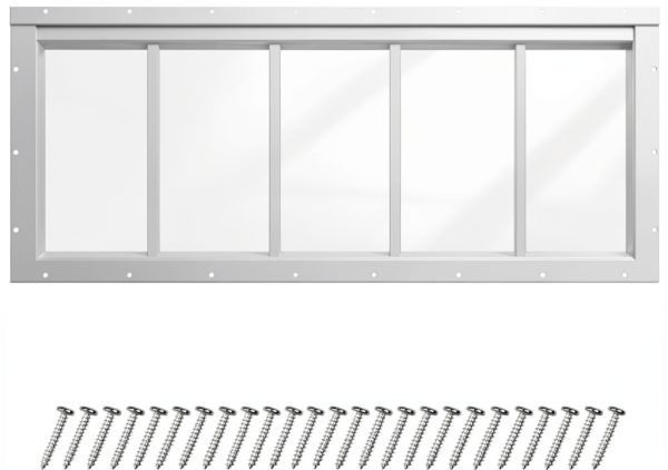 Transom Window AIRGBW Fixed Tempered 10x29in Shed and Garage-0